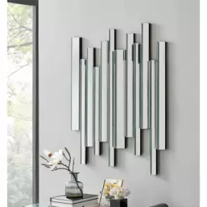 Image of Furniture Box Crystalline Medium/Large Silver Stylish Contemporary Modern Living Room Bedroom Wall Mirror (100Cmx80Cm)
