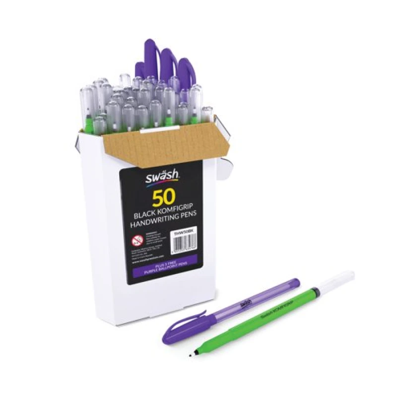 Image of Swash Swash Handwriting Pens Black (Pack of 50) THW50BK THW50BK