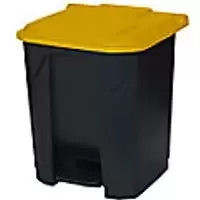 Image of GPC Pedal Bin Grey with Yellow Lid 30L