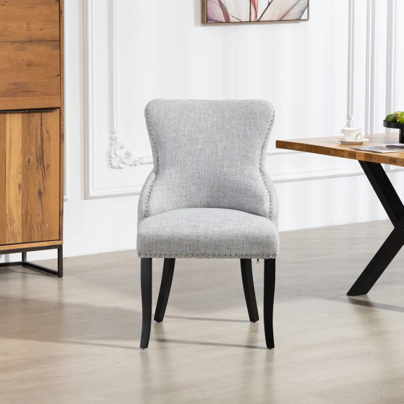 Image of Artemis Home Rodello Fabric Dining Chairs - Set of 2 in Light Grey Size: 2 Pack Light Grey Unisex 2 Pack