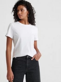 Image of Superdry Orange Label Elite Crew Neck T-Shirt - White, Size 14, Women