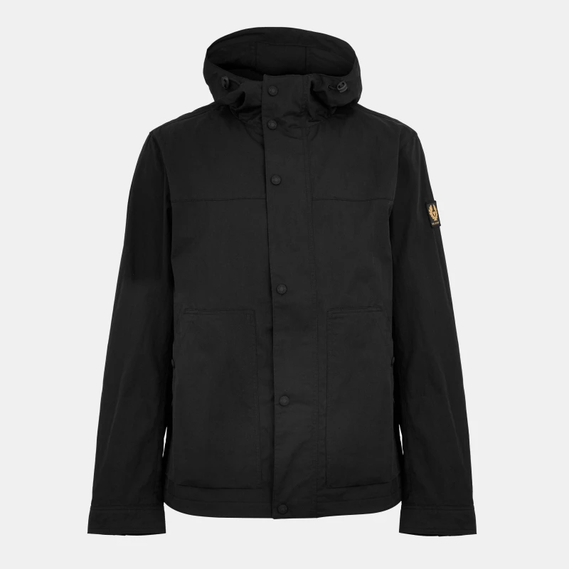 Image of Belstaff Mens Water-Resistant Lightweight Rain Anorak Black male L