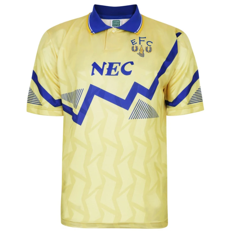 Image of Score Draw Everton 1990 Away Retro Football Shirt EVER90APYSS-L L Mens Sportswear