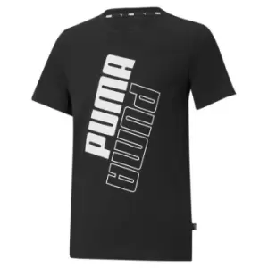 Puma Power Logo T Shirt Juniors - Black