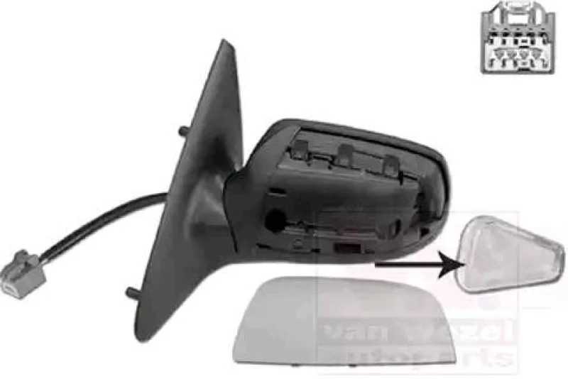 Image of VAN WEZEL 1829827 Wing mirror * HAGUS * Left, Heatable, primed Outside Mirror (50)