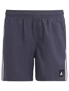 image of adidas Boys 3 Stripe Swim Short - Navy, Size 13-14 Years