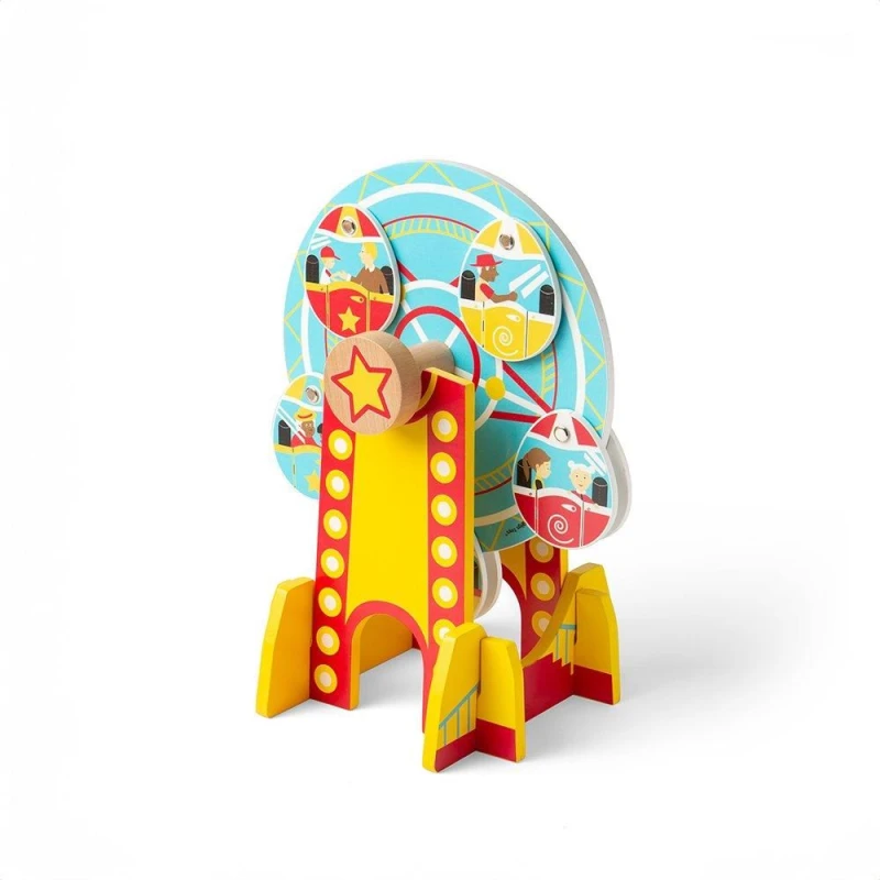 Image of Bigjigs Rail Ferris Wheel, Wooden Train Set Accessory Yellow unisex