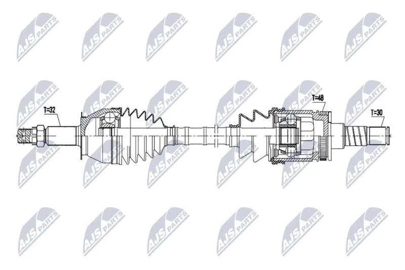 Image of NTY NPW-NS-174 Drive shaft Automatic Transmission, Rear Axle Left Drive Shaft (13)