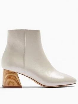 image of Topshop Birch Block Heel Boots - Taupe