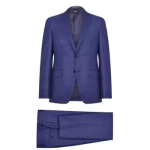 Image of Boss 2 Piece Check Suit - Blue