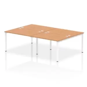 image of Impulse Bench B2B 4 Person 1200 White Frame Office Bench Desk Oak