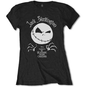 image of The Nightmare Before Christmas - Jack Head Womens Large T-Shirt - Black