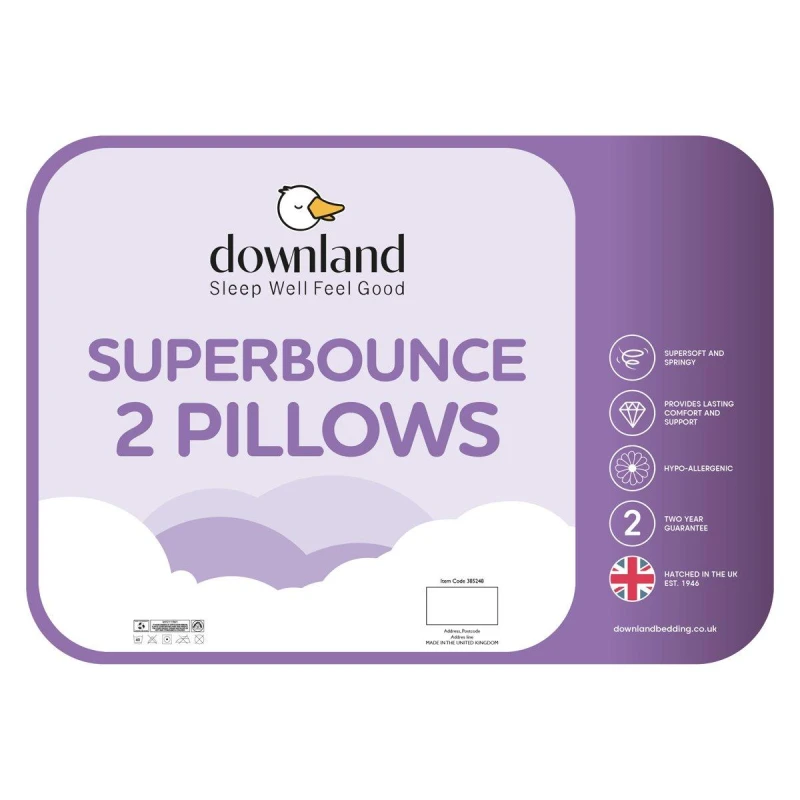 Image of Downland Superbounce pillow pair White unisex Pair