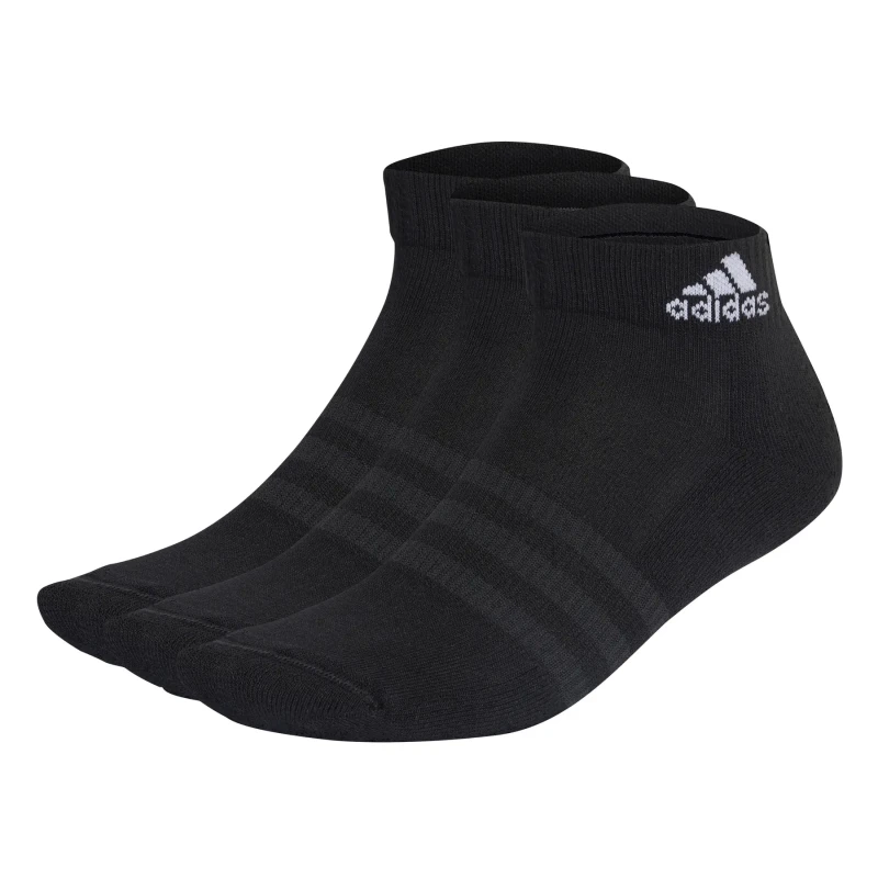 Image of adidas Cushioned Sportswear Ankle Socks 3 Pairs - Black 1 - 6
