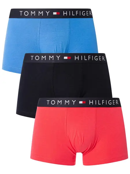 Image of Tommy Hilfiger 3 Pack Original Trunks Laser Pink/Desert Sky/Blue Spell M