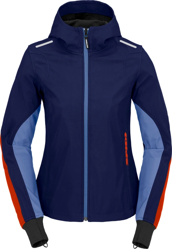 Image of Spidi Armor Hoodie Lady Light Navy Red Size L