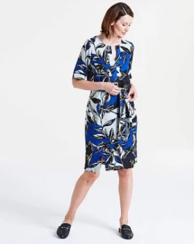 image of I.Scenery Leaf Print Shift Dress