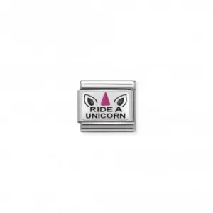 Image of Nomination Composable Oxidized Enamel Ride To Unicorn Link 330208/21