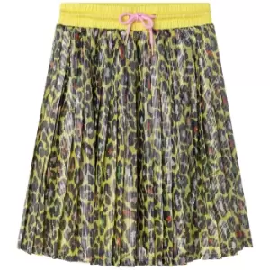 Image of Little Marc Jacobs Girls Pleated Drawstring Waist Skirt In Yellow - Size 8 Years