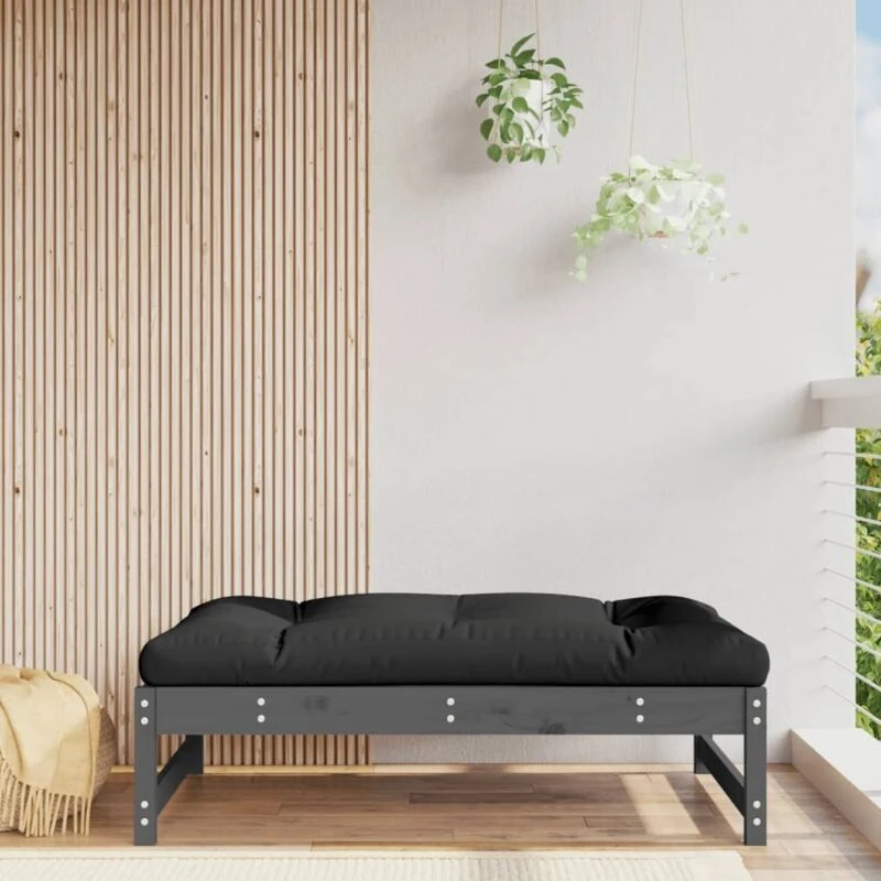 Image of VIDAXL Garden Footstool Grey 120x80cm Solid Wood Pine Vidaxl 8720845803148