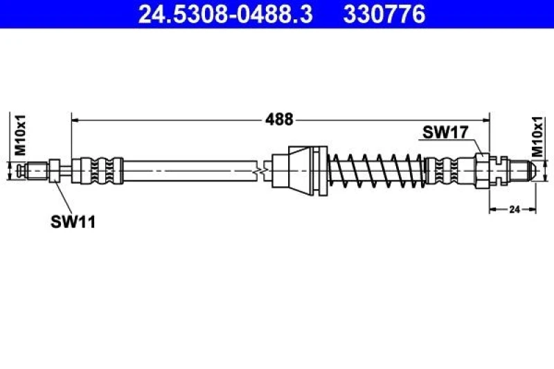 Image of ATE 24.5308-0488.3 Brake Hose Brake Hose (83)