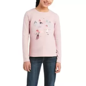 image of Ariat Powder Ponies T Shirt Junior Girls - Pink