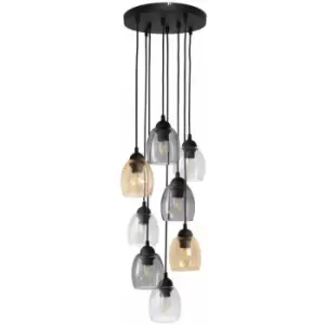 Image of Helam Brillant Cluster Pendant Ceiling Light Black, Transparent, Amber, Smokey 35cm