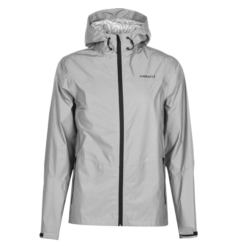 Image of Pinnacle Unisex Waterproof Reflective Long Sleeve Performance Cycling Jacket Silver unisex 2XS