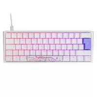 image of Ducky One 3 Classic 60 USB RGB Mechanical Gaming Keyboard Cherry Silent Red - Pure White UK Layout