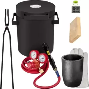 Image of Propane Melting Furnace, 2462℉, 2kg Metal Foundry Furnace Kit with Graphite Crucible and Tongs, Casting Melting Smelting Refining Precious Metals