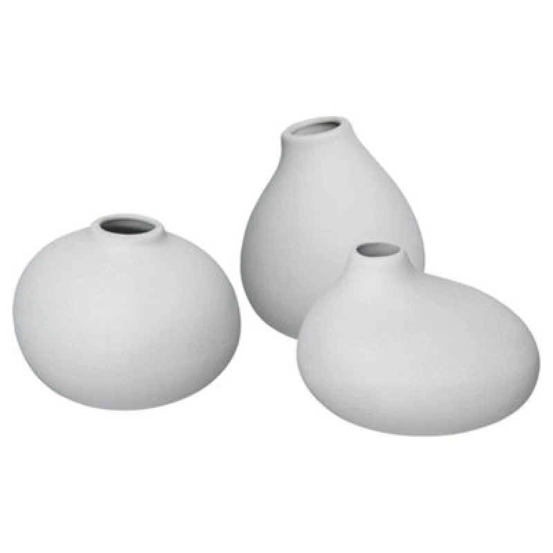 Image of Blomus Nona Set Of 3 Porcelain Vases - Micro Chip