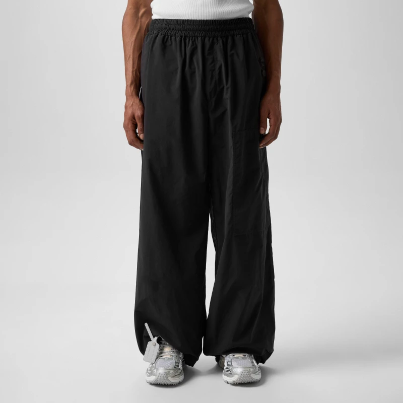 Image of Off White Mens Relaxed Fit Wide Leg Trousers Black male S