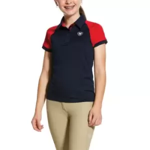 image of Ariat Team Polo Shirt Junior Girls - Blue