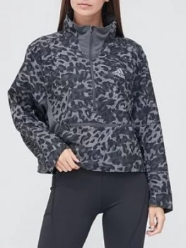 Adidas Leopard Fast 1/2 Zip Jacket - Grey