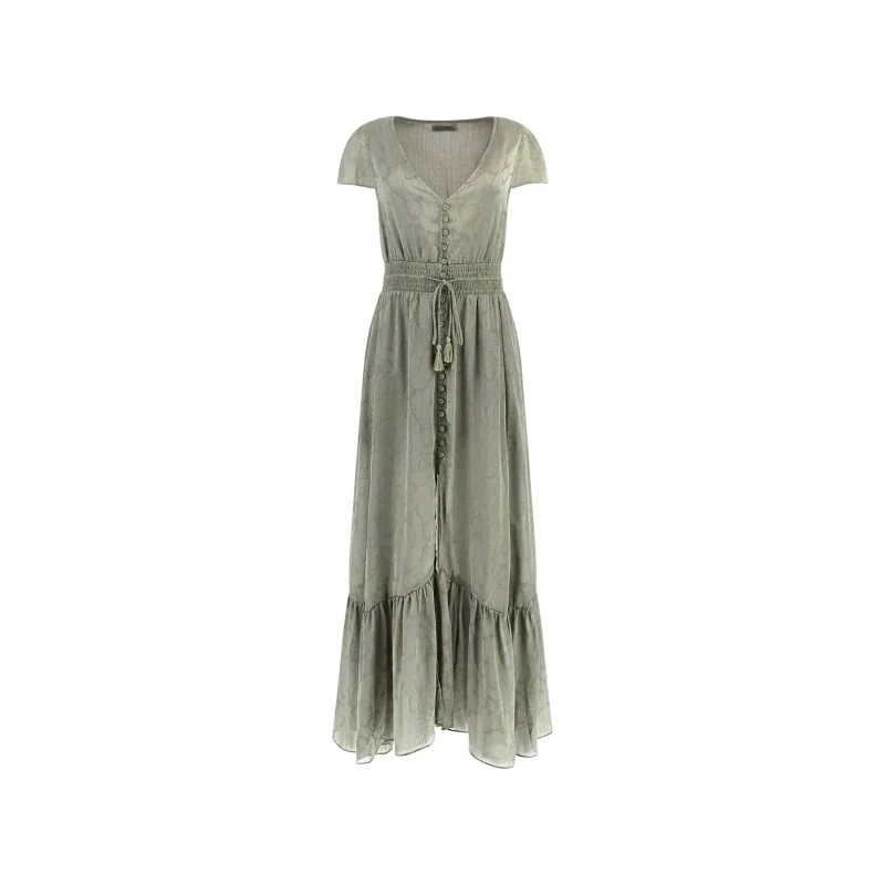 Image of Guess Womens v-neck maxi dress Guess Destiny Vert Female XS