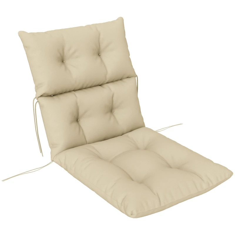 Image of Outsunny Adirondack Chair Cushion Rocking Chair Cushion w/ Ties, Beige Beige