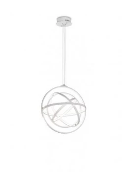 image of Ceiling Pendant Round 60cm, 4 Ring, 90W LED 3000K, 3250lm, RF Remote Control White