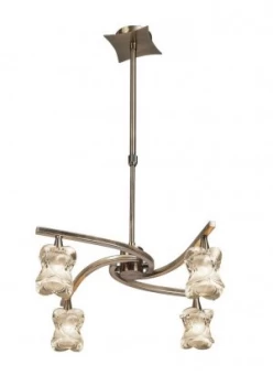 image of Telescopic Ceiling Pendant Semi Flush Convertible 4 Light G9, Antique Brass