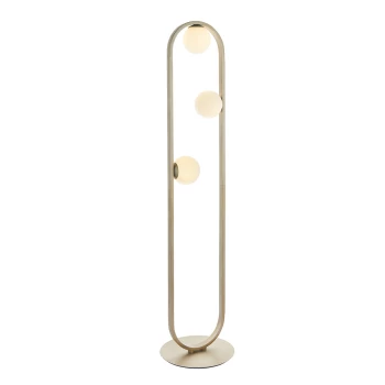 Image of Ravello 3 Light Floor Lamp Brushed Silver Finish & Gloss Opal Glass