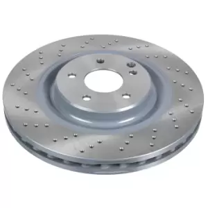 febi bilstein Pair of Perforated / Vented Painted Brake Disc Rotor 37516 Front