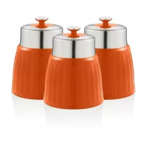 image of Swan - Retro Set of 3 Canisters Orange - orange