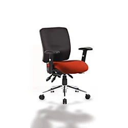 Image of Dynamic Independent Seat & Back Task Operator Chair Height Adjustable Arms Chiro Black Back, Tabasco Red Seat Medium Back