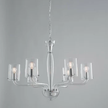 Image of Fan Europe Lighting - Fan Europe AURORA 6 Light Chandeliers with Shades Transparent 68x48cm