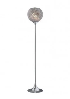 Image of Floor Lamp 5 Light Polished Chrome, Crystal