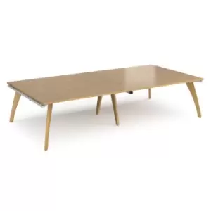 Image of Dams MTO Fuze Rectangular Boardroom Table 3200mm x 1600mm - White Frame, Grey Oa