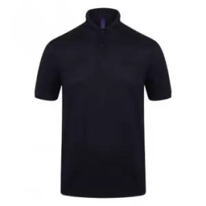Image of Henbury Mens Stretch Microfine Pique Polo Shirt (XXL) (Oxford Navy)