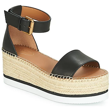 image of See by Chloe SB32201A womens Espadrilles / Casual Shoes in Black,8