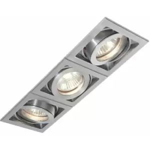 Image of Triple Square Adjustable Head Ceiling Spotlight Aluminium GU10 50W Box Downlight