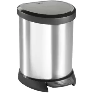 image of Curver - Pedal Bin Deco Oval 5L Silver Silver