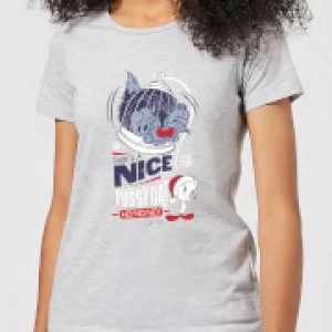 Image of Looney Tunes Tweety Pie Pussy Cat Womens Christmas T-Shirt - Grey - 3XL